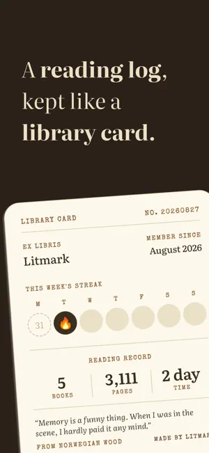 Litmark: Book Log & Streaks screenshot 1