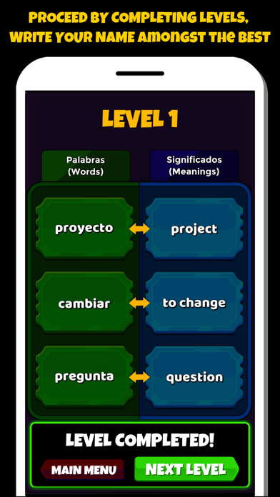 Spanish Vocabulary Game Screenshot