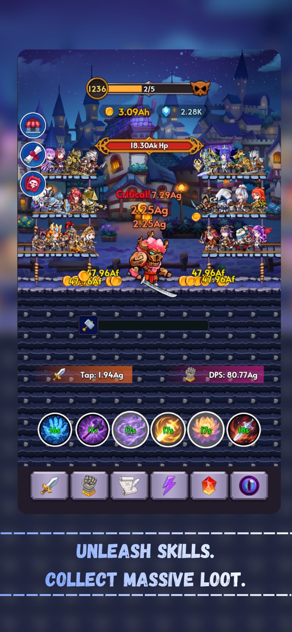 Hero Tap Legends iOS Mod IPA screenshot 4 - iOS game interface