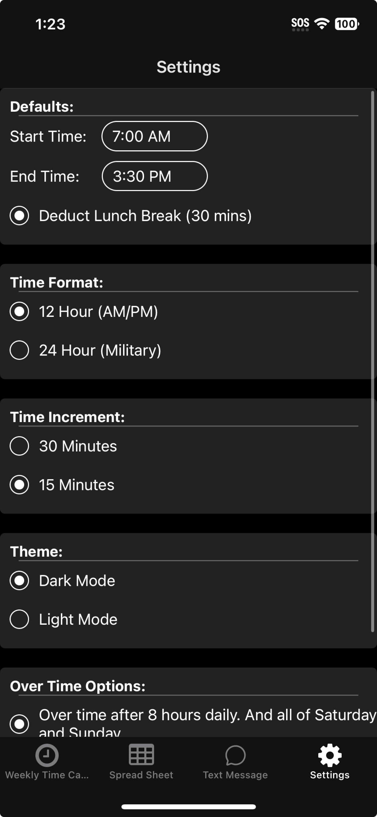 Weekly Time