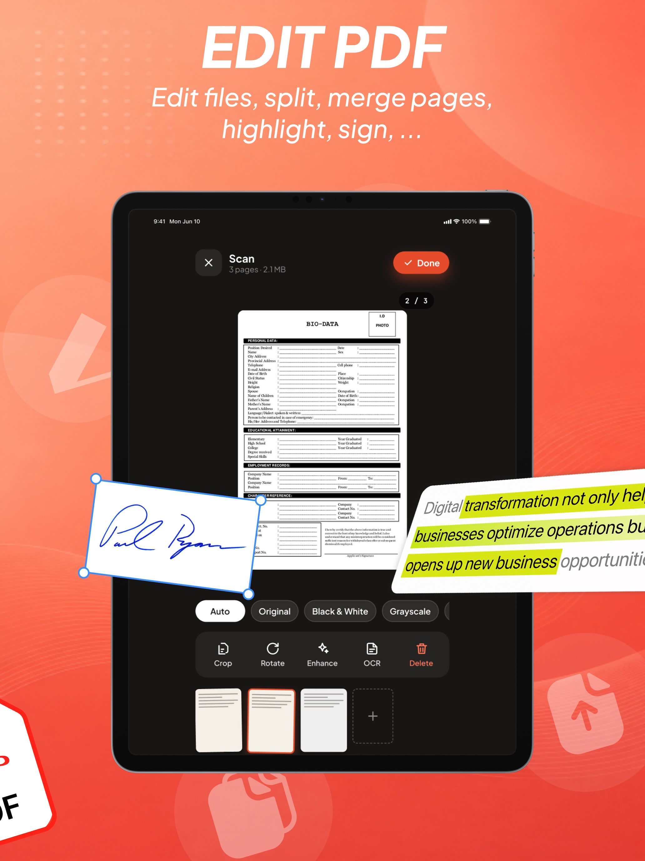 OnePDF: Scanner & Editor screenshot 8