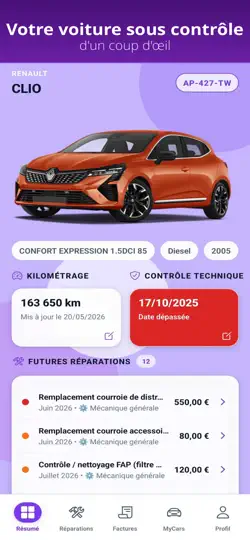 Capture d'écran de MyCars - Entretien Voitures IA sur iPhone 1