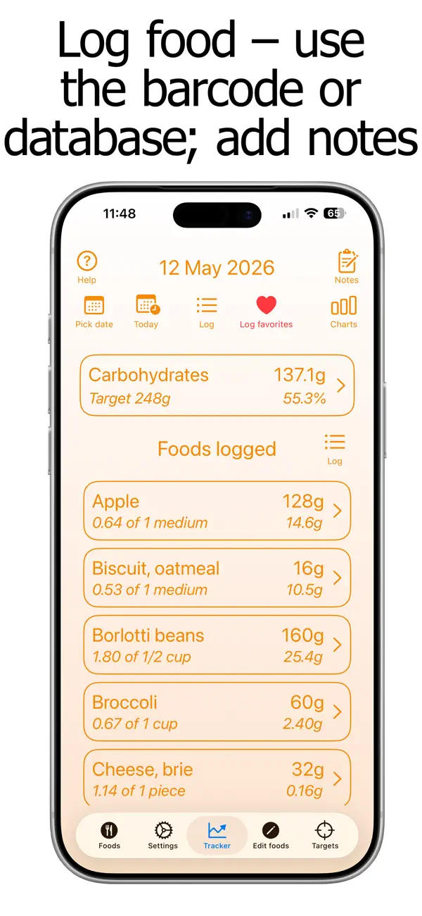 Screenshot #3 pour Carb Counter and Tracker