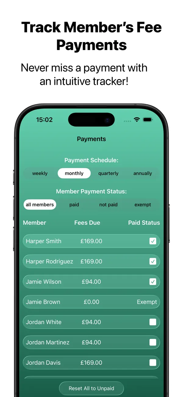 Screenshot #3 pour Club Fee Tracker