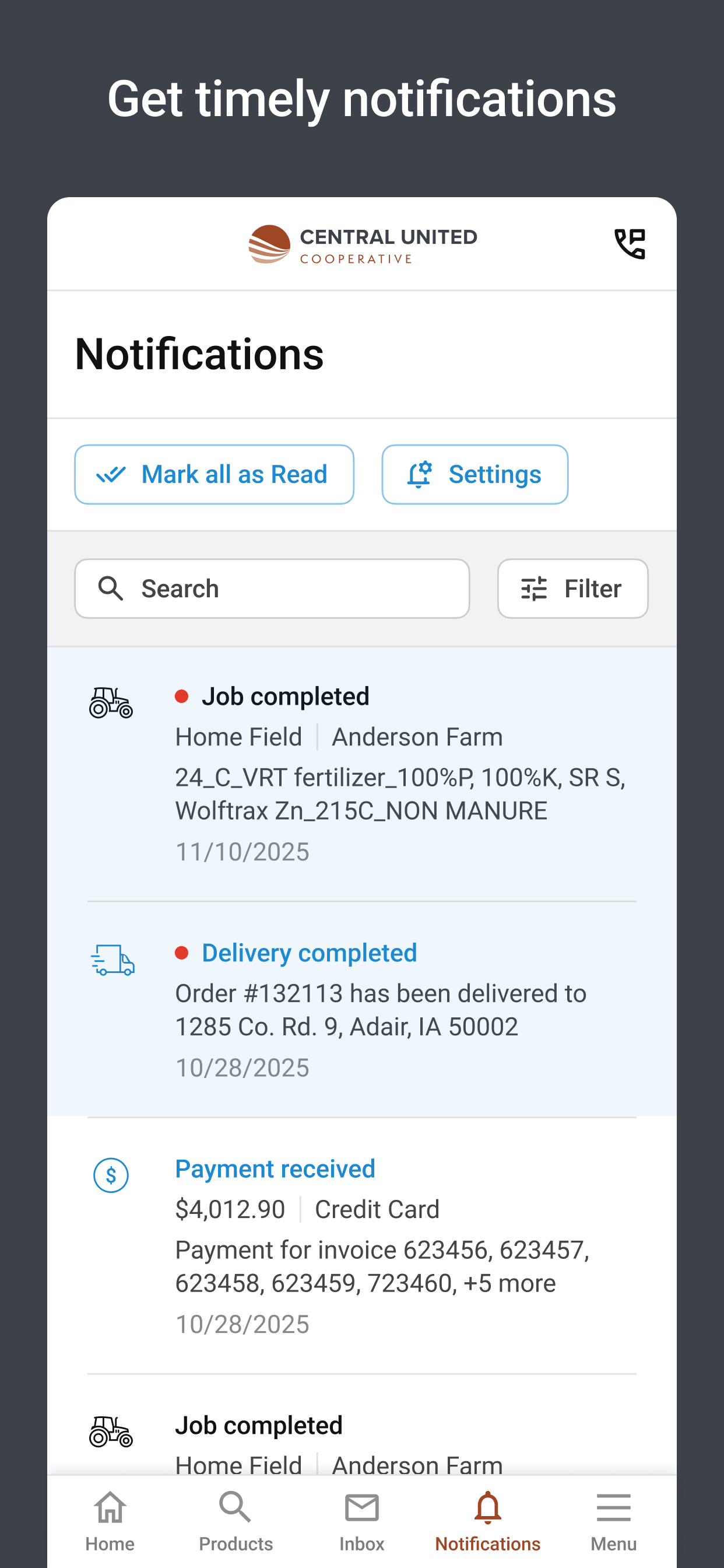Central United Customer Portal