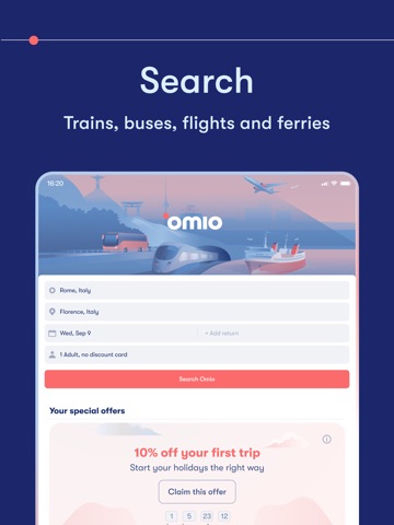Omio: Book Train, Bus & Flight iPad screenshot 2