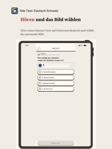 fide Test: Deutsch Schweiz iPad screenshot