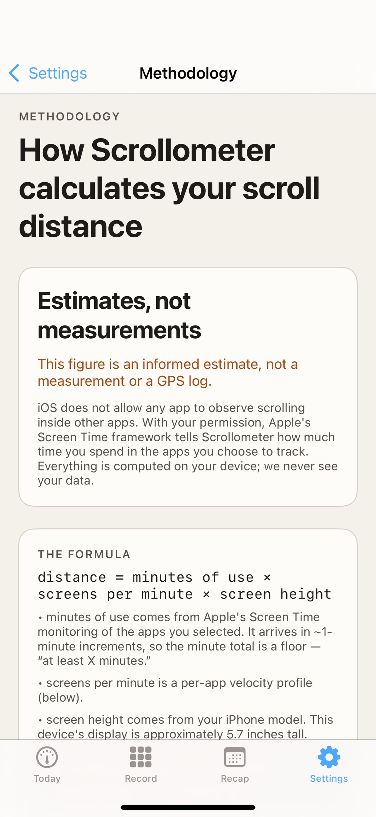 Screenshot 3 of Scrollometer