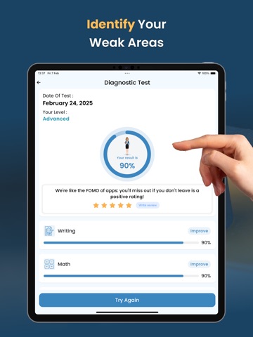 PERT Practice Test 2026 iPad screenshot