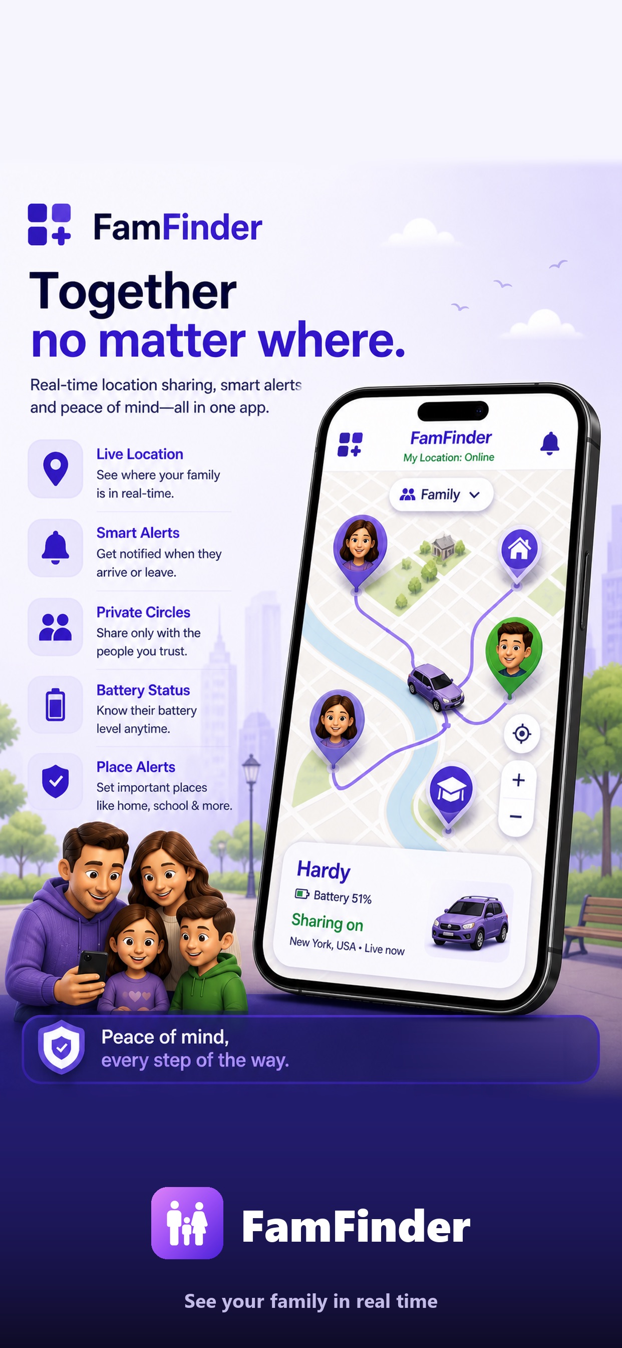 Screenshot 1 of FamFinder: Family Locator