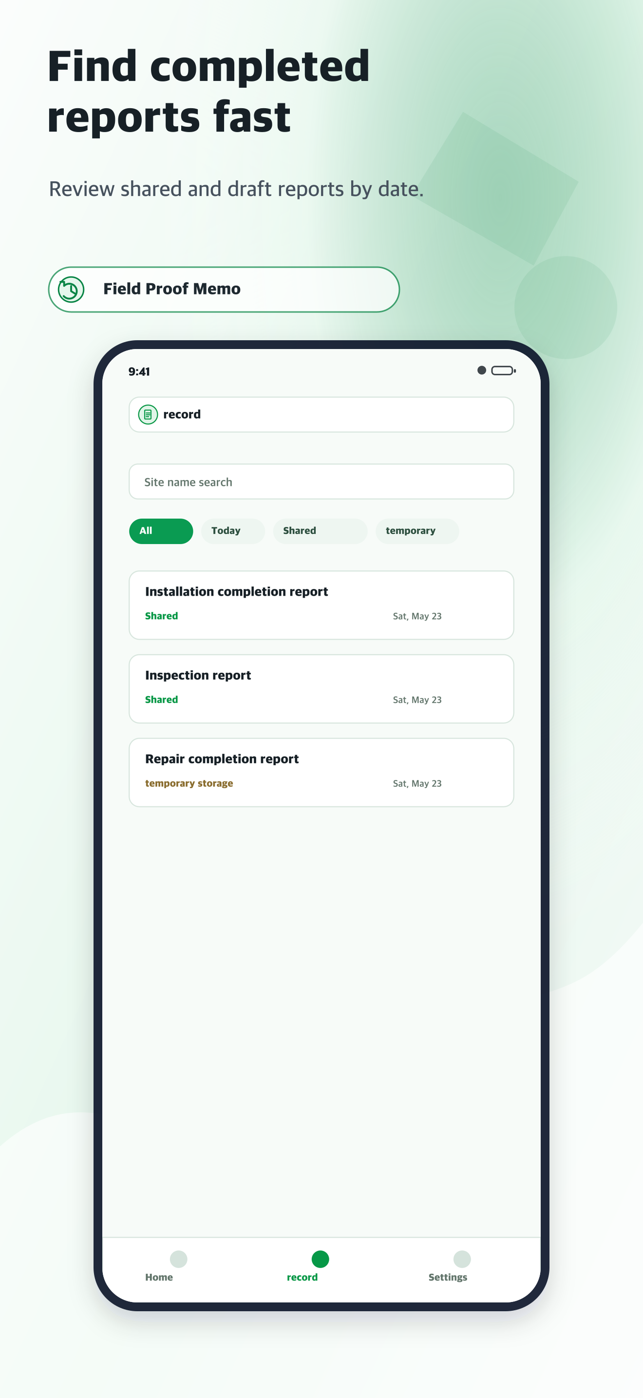 Field Proof Memo screenshot 8