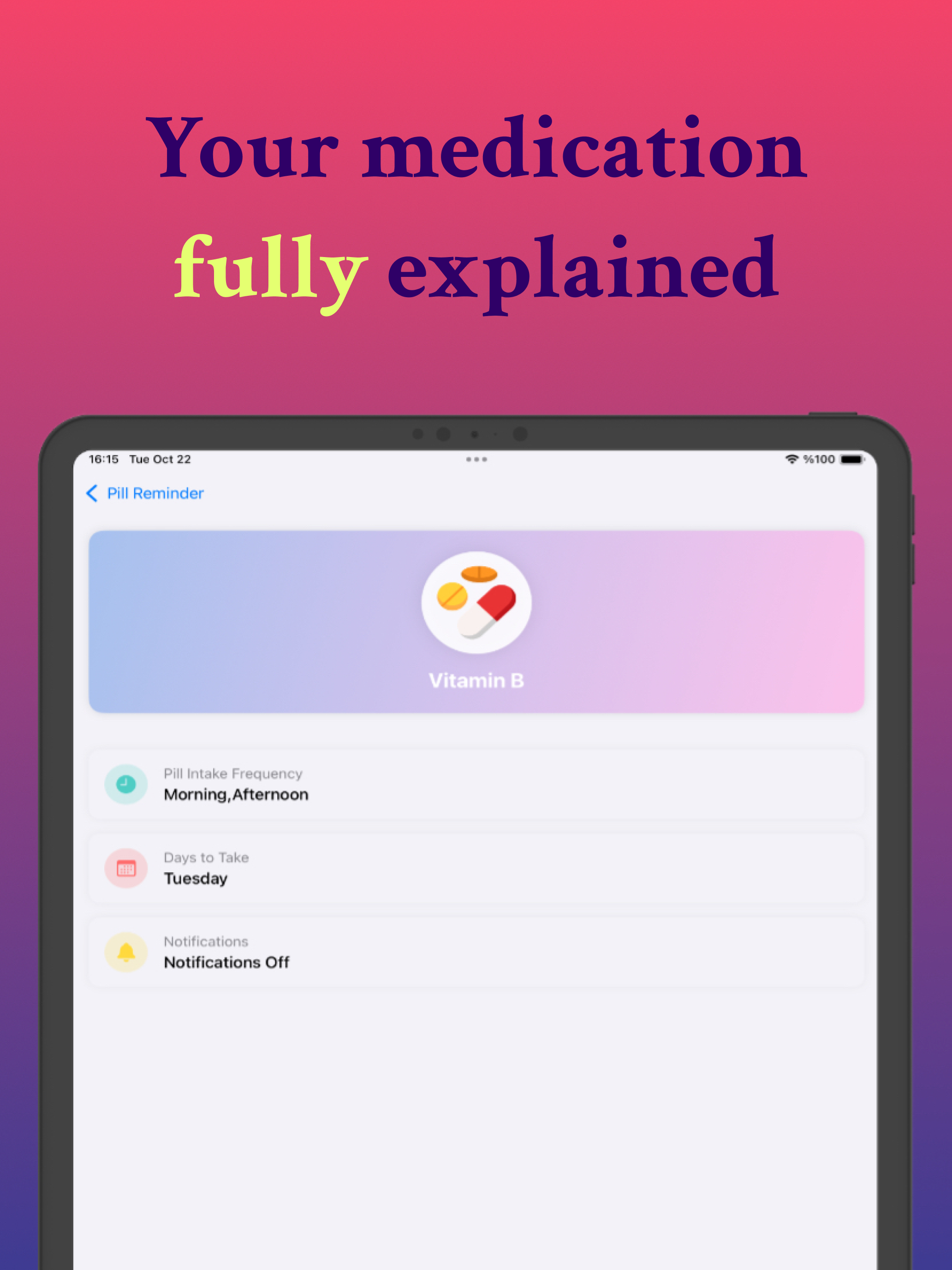 Pill Reminder Vitamin Tracker