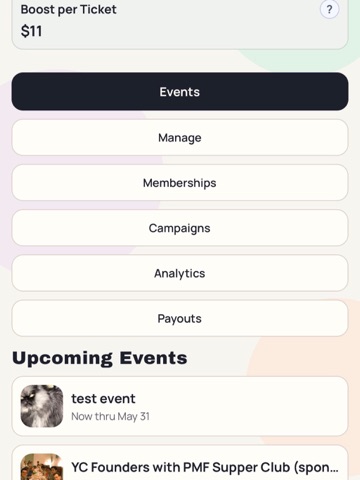 Pools Events iPad screenshot