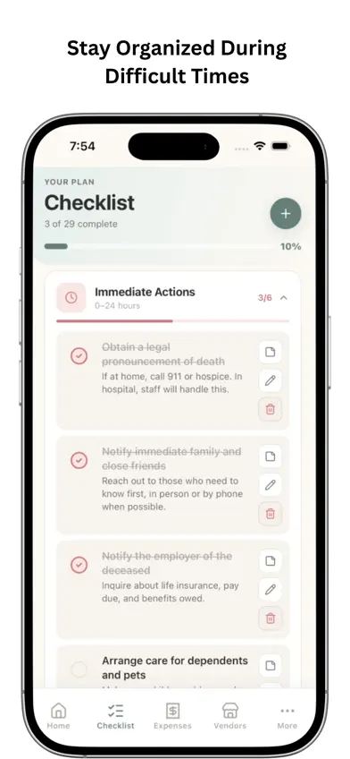 Funeral Planning Checklist screenshot 2