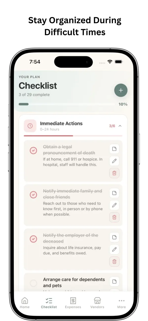 Screenshot #2 pour Funeral Planning Checklist