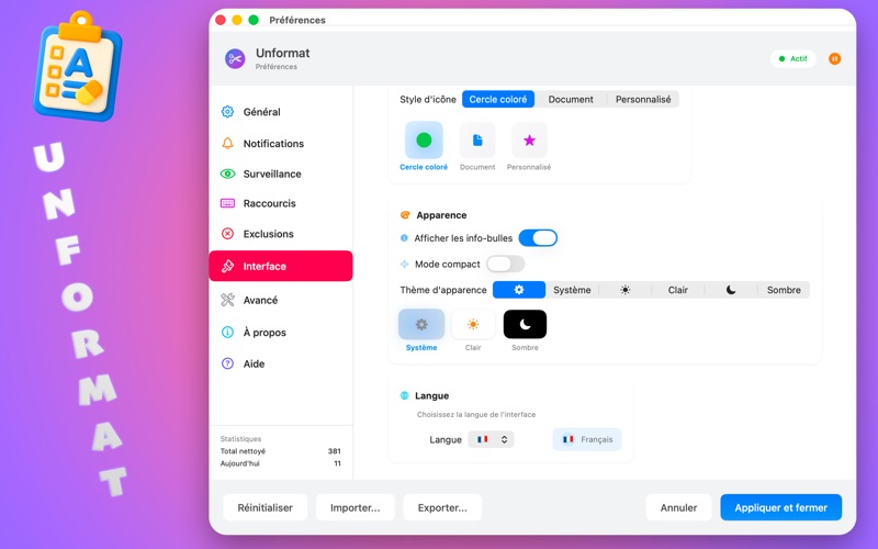 Unformat screenshot