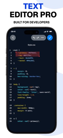 Text Editor・ Txt, RTF Editor. iPhone screenshot