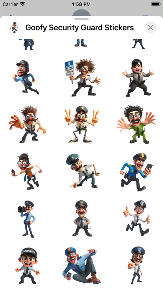#2. Goofy Security Guard Stickers (iOS) Podle: Paul Scott
