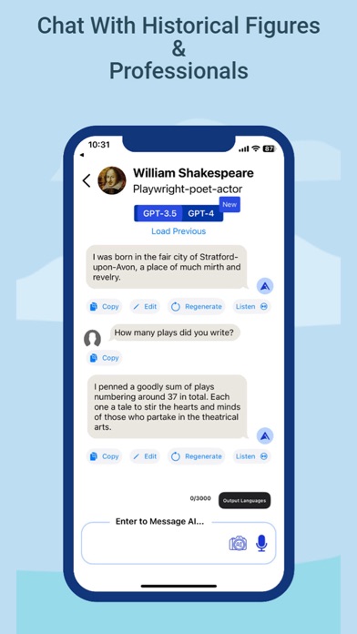 AI Buddy Chat, Counsel, Create Screenshot