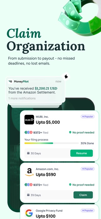 MoneyPilot: Class Action Screenshot 2 of 6