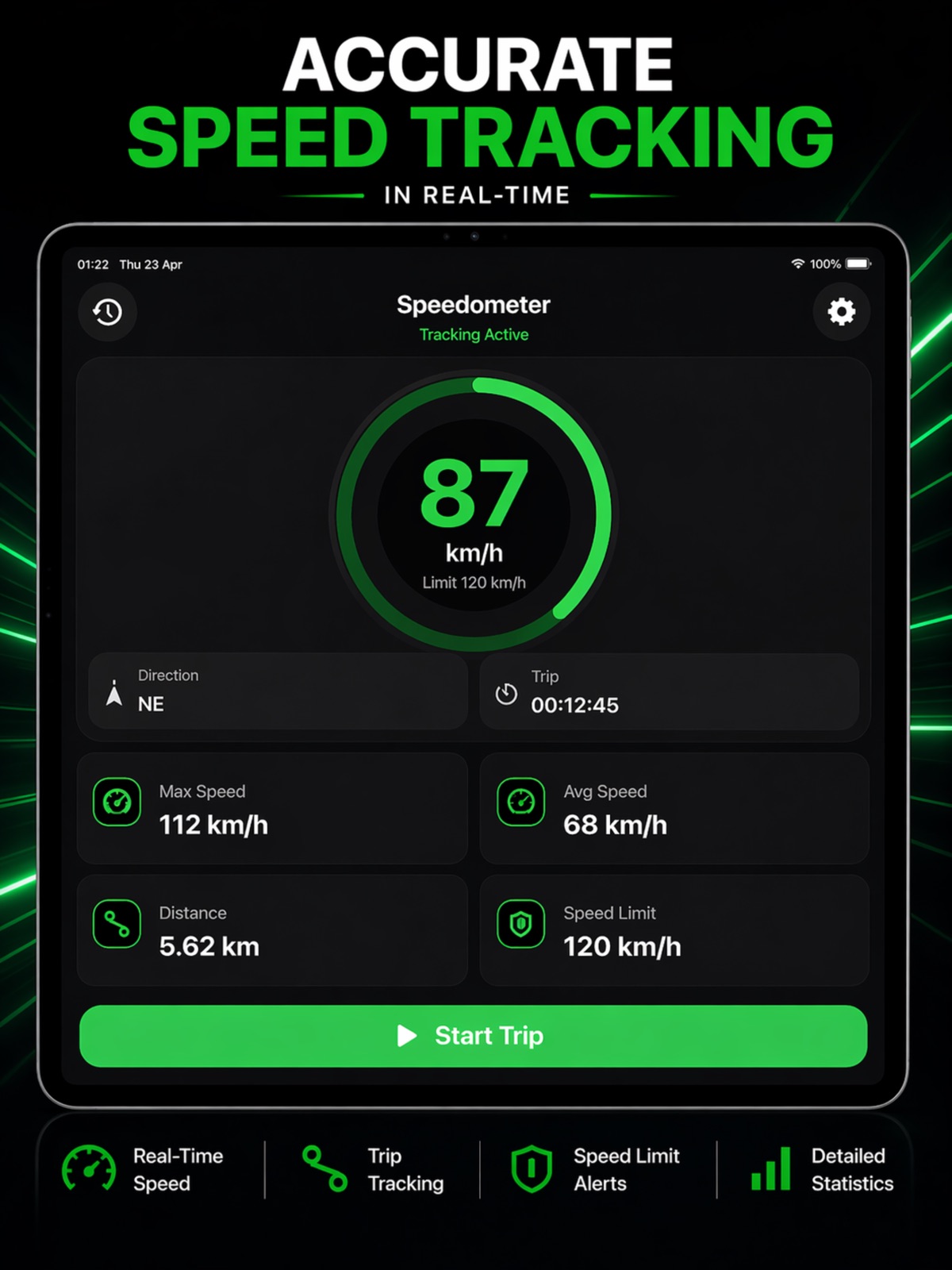 Speedometer: Speed GPS Tracker ipad screenshot 1