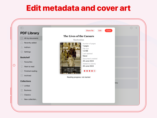 PDF Library eBook Reader iPad screenshot 2 - Book app