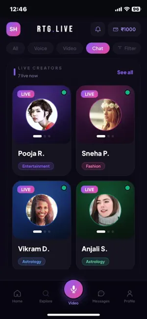 RTGLIVE –Go Live, Chat,Connect screenshot 2