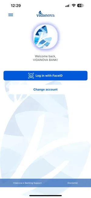 Vidanova Mobile Banking screenshot 1