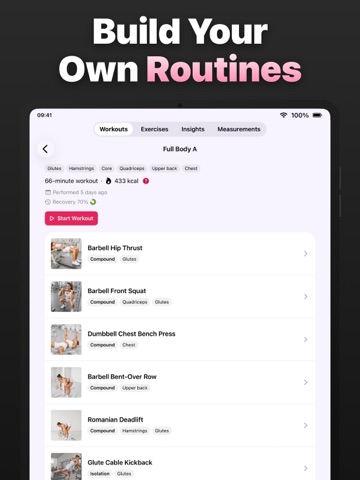 LiftHer: Women Workout Log iPad screenshot
