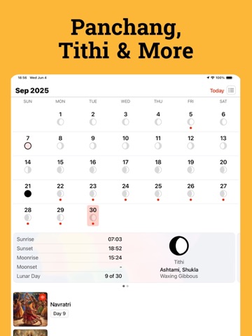 Hindu Calendar: Panchang 2026 iPad screenshot