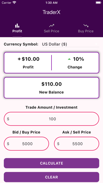 TraderX - Trading Calculator Screenshot