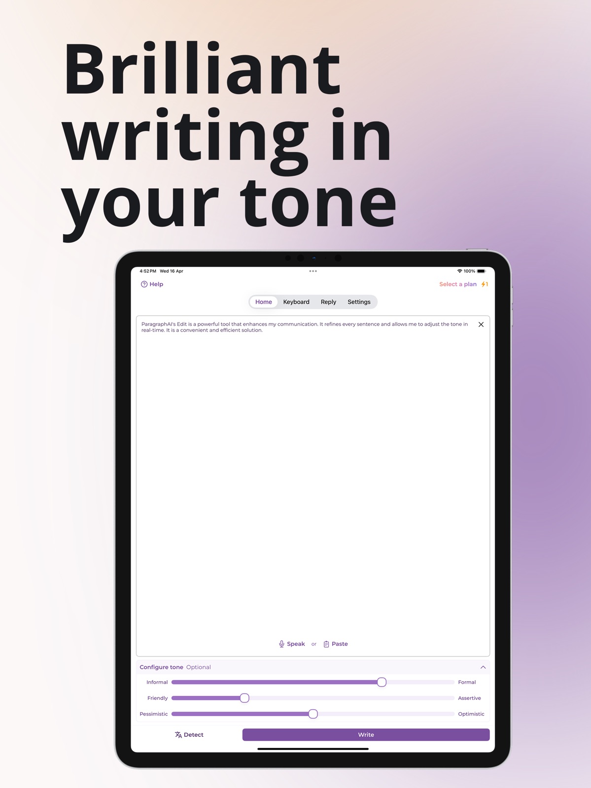 ParagraphAI: Writer & Keyboard ipad screenshot 2
