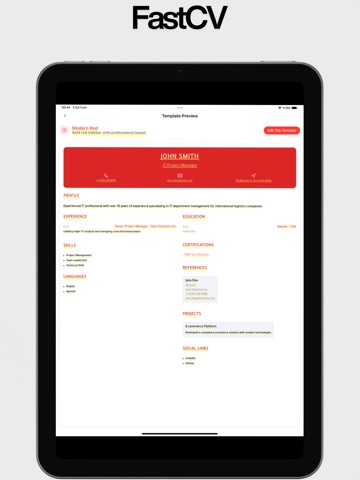 FastCV - Resume Maker iPad screenshot