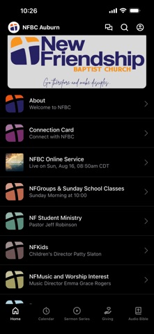 New Friendship Baptist Church app screenshot