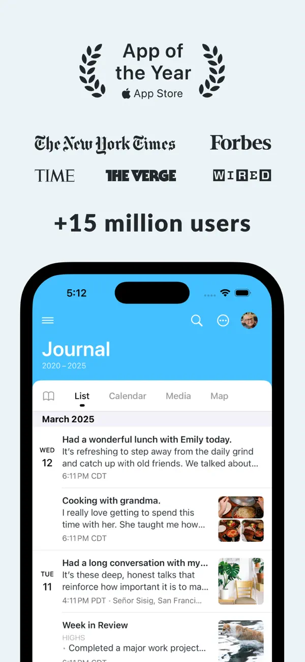 #1. Day One: Daily Journal & Diary (iOS) di: Bloom Built Inc