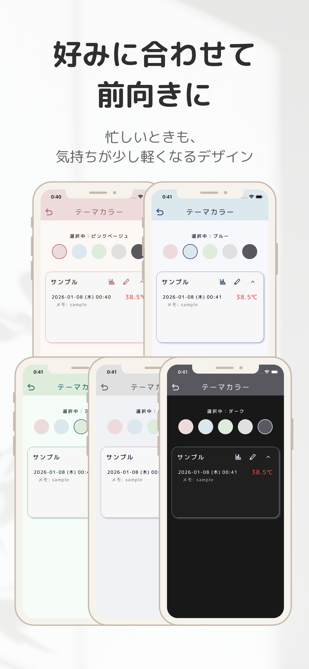 ねつログ - 家族の体温をかんたん記録・検温ノート screenshot 5