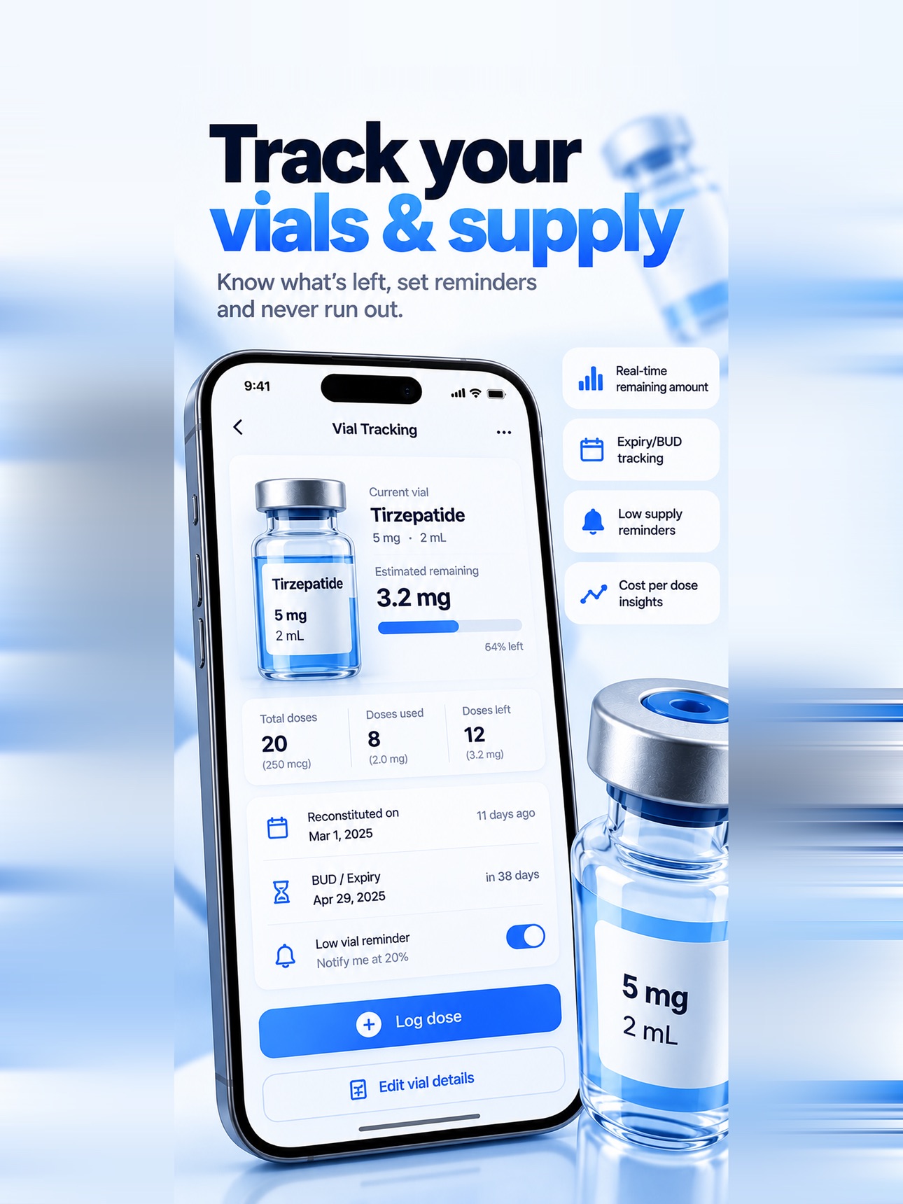 Screenshot 11 of Peptide Tracker: VialClock