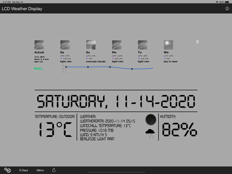 #2. LCD Weather Display (iOS) 由: Kai Bruchmann