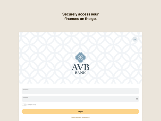 AVB Bank iPad screenshot 1 - Finance app