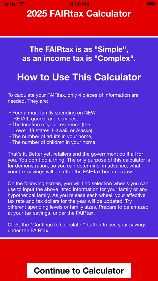 #1. FAIRtax Calculator (iOS) Podle: John Gaver