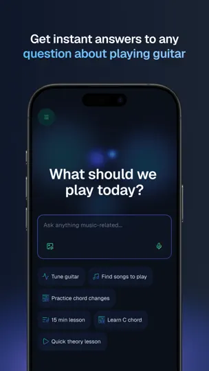 Captura de pantalla de AI Guitar Lessons By Yousician en iPhone 8