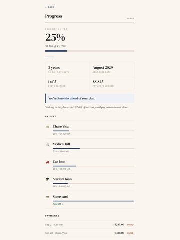 Payoff — Debt Tracker iPad screenshot