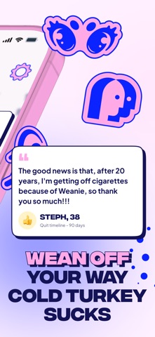 Weanie - Quit Smoking Tracker iPhone screenshot