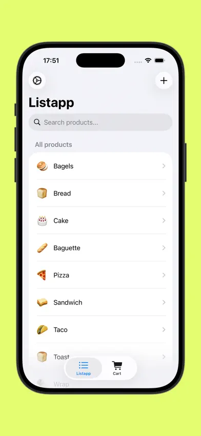 Listapp screenshot 1