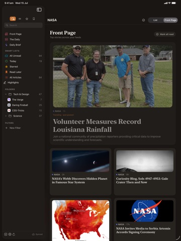 Feed Me RSS iPad screenshot