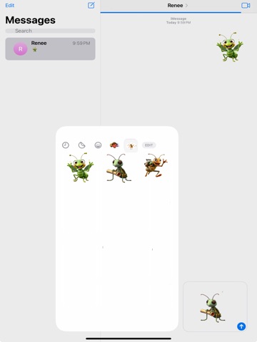 Chirping Cricket Stickers iPad screenshot