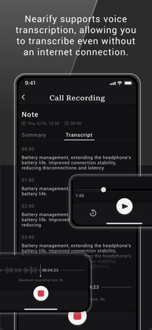 Nearify - Rec Trans Summ iPhone screenshot