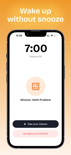 Captura de pantalla de SnoozeOff: Loud Alarm Clock en iPhone 3