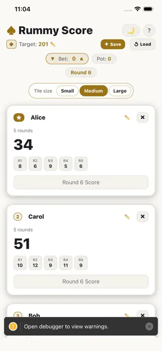 Rummy Score Book screenshot 2