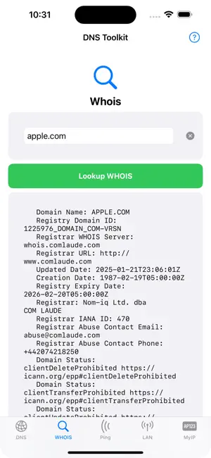 DNS & Whois Toolkit screenshot 2